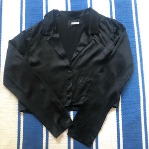 Reformation silk crop button up